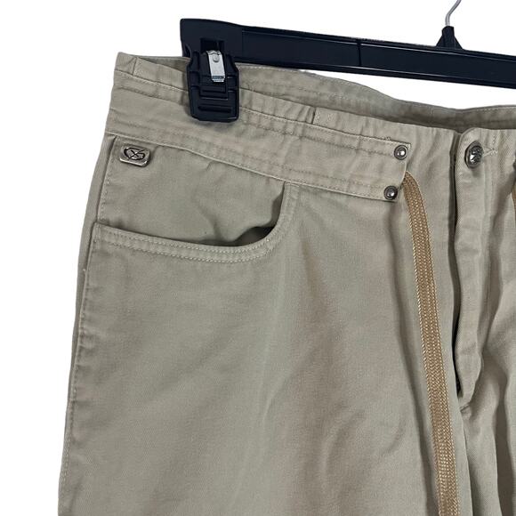 Vintage 90s‎ Juniors Size 13 Baggy Khaki Cargo Pockets Tie Pants - Picture 4 of 12